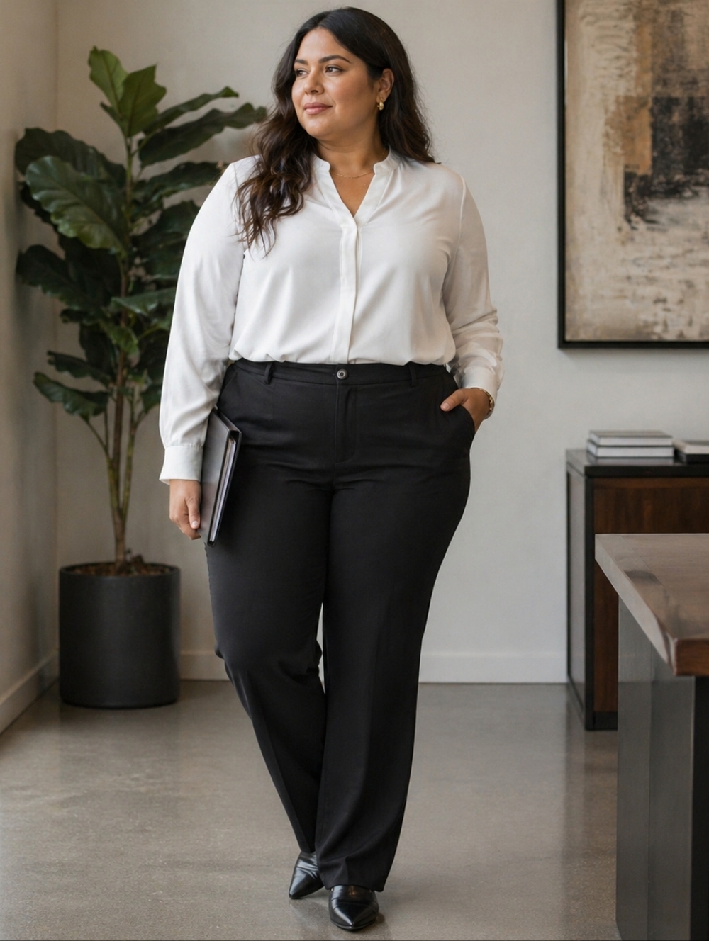 Betabrand Classic Dress Yoga Bootcut Pants 2XL Black Pull On Comfort Office Work
